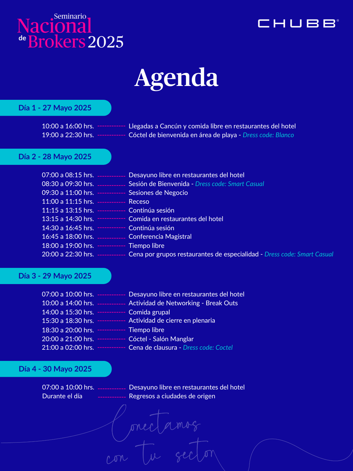 Agenda del evento